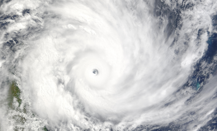 satelite image of a hurricane